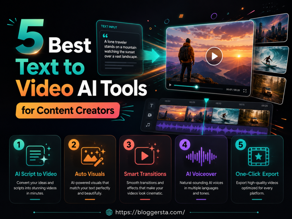 5 Best Text to Video AI Tools for Content Creators in 2026