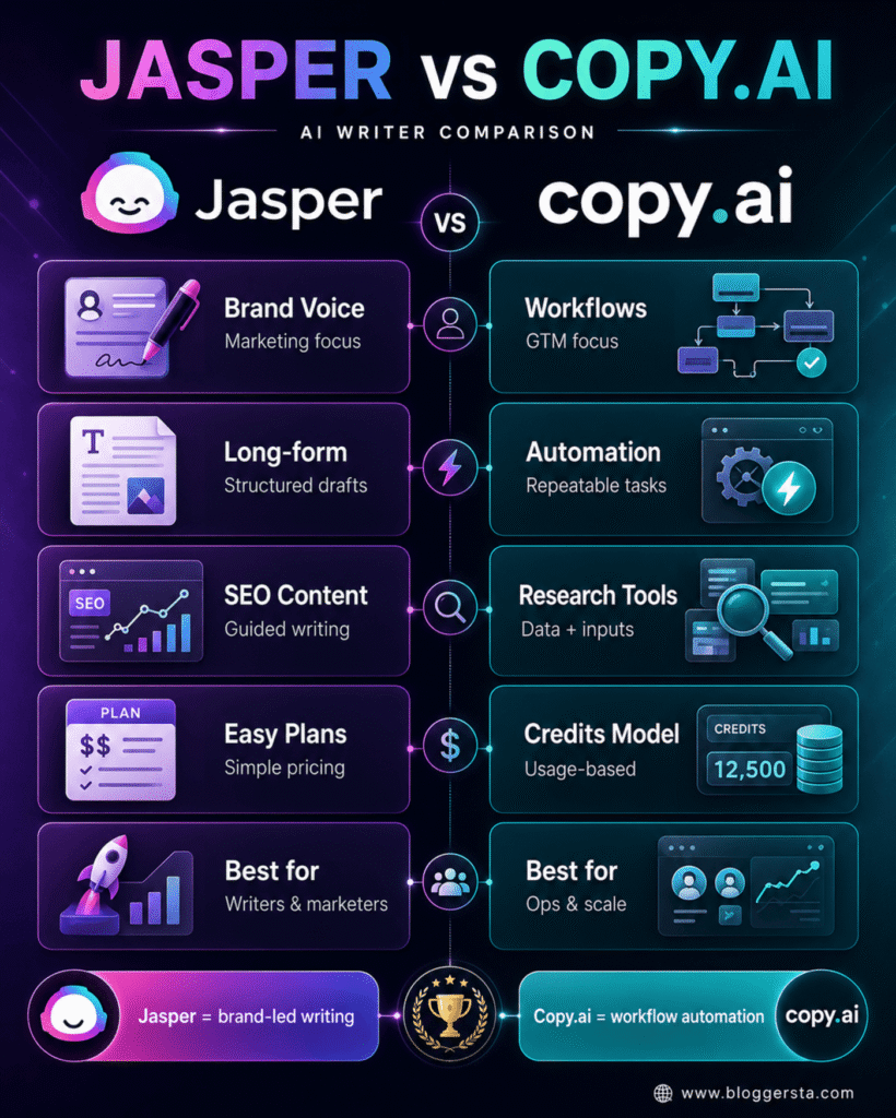 Jasper vs Copy.ai Complete guide 2026