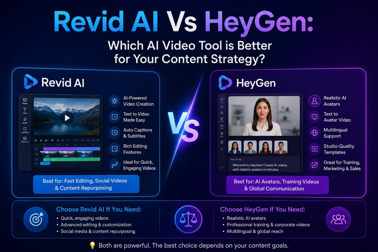 Revid AI Vs HeyGen AI