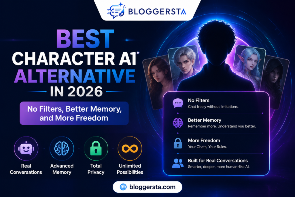 Best Character AI alternative with better memory, fewer restrictions, and more freedom for AI conversations and roleplay in 2026.