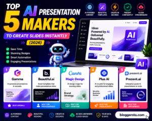 Top AI presentation maker tools for creating professional slides and presentations quickly in 2026.