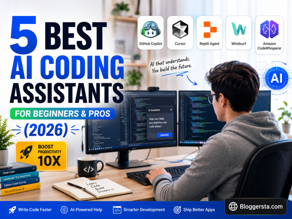 AI coding assistant tools for beginners and professionals to help write, debug, and improve code efficiently in 2026.