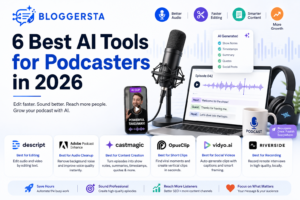 AI tools for podcasters feature image with top podcast editing tools
