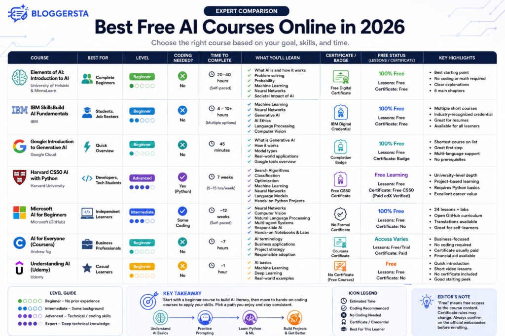 best AI courses online with certificate