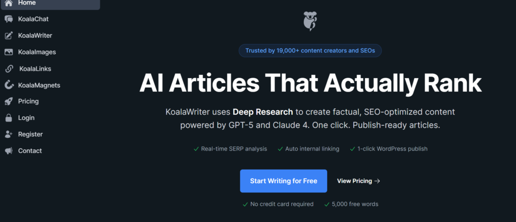 Koala AI is one of the best AI Writing Tools for Bloggers and Content Writer