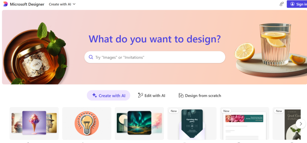 Microsoft Designer Best AI tools for graphic designers