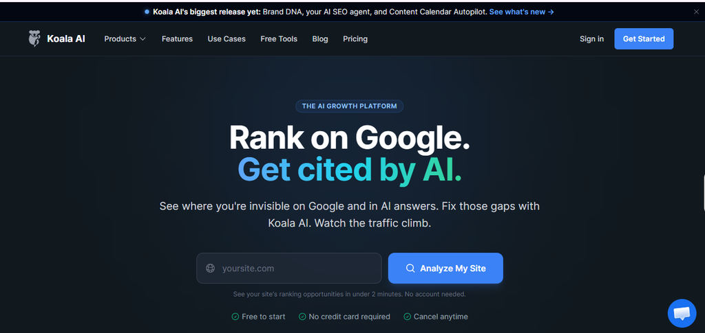 Koala AI article writer interface for creating affiliate content