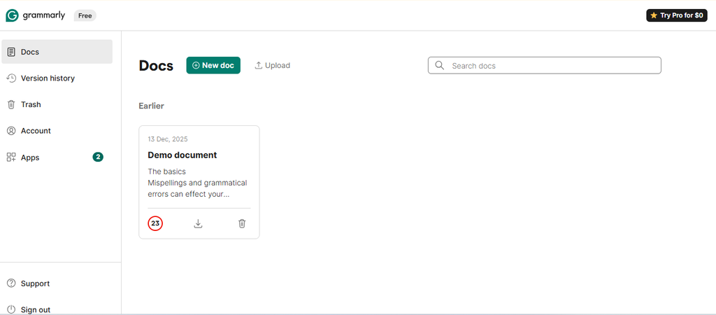 Grammarly editing interface for improving affiliate content grammar and readability