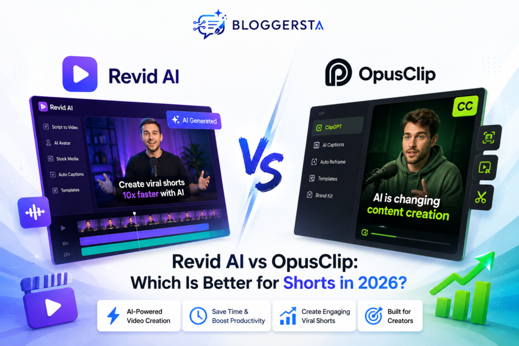 Revid AI vs OpusClip comparison for creating YouTube Shorts in 2026