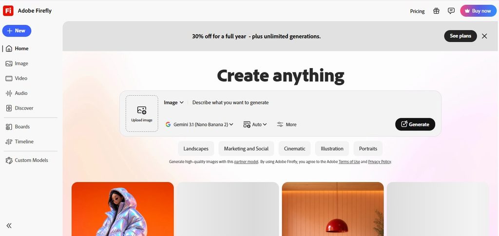 Adobe Firefly AI headshot generator professional portrait