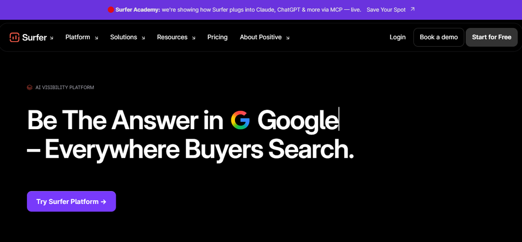 Surfer SEO content optimization tool showing blog SEO recommendations