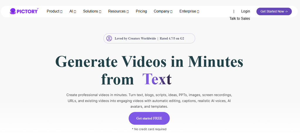 Pictory AI tool converting blog content into engaging videos