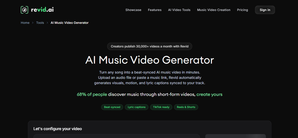 Revid AI content creation tool for turning blog articles into videos