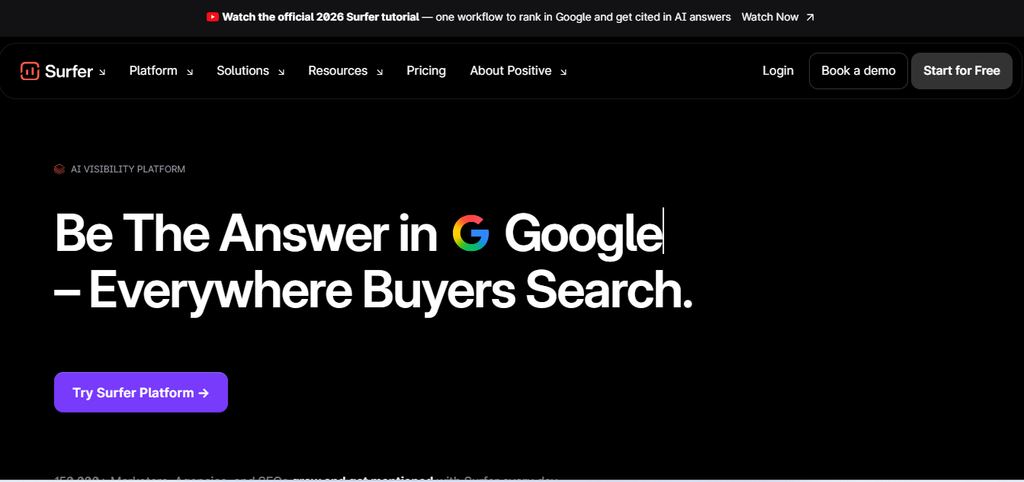 Surfer AI content editor for creating and optimizing SEO blog content