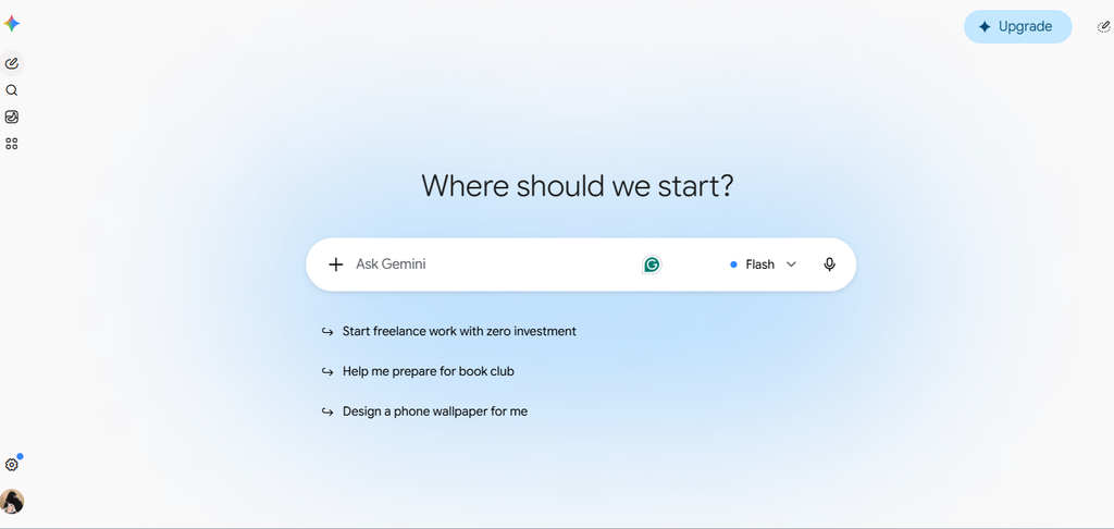 Google Gemini interface for AI-assisted blog writing