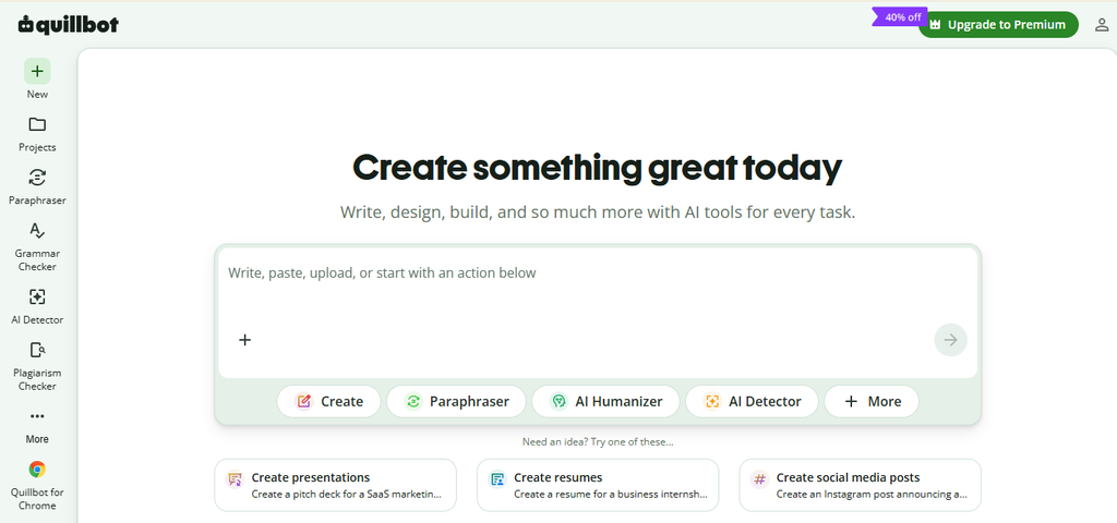 QuillBot AI writing and rewriting interface for editing blog content
Jasper