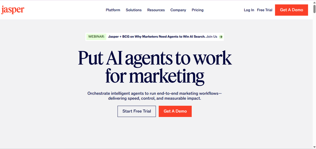 Jasper AI writing platform for creating branded blog content