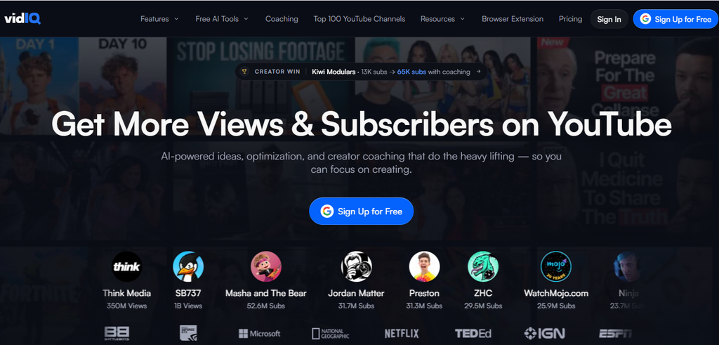 vidIQ thumbnail generator interface for creating and optimizing YouTube thumbnails