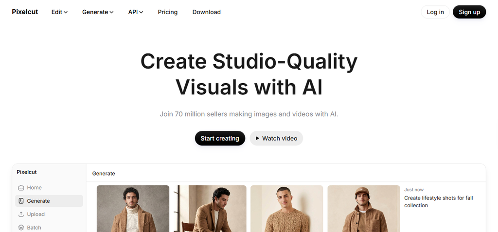 Pixelcut AI background remover interface for product photos