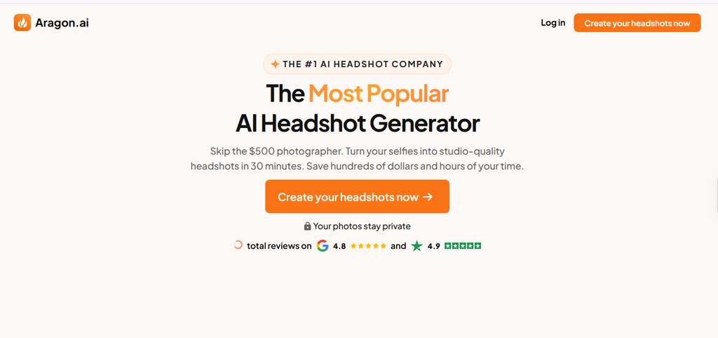 Aragon AI headshot generator professional portrait results